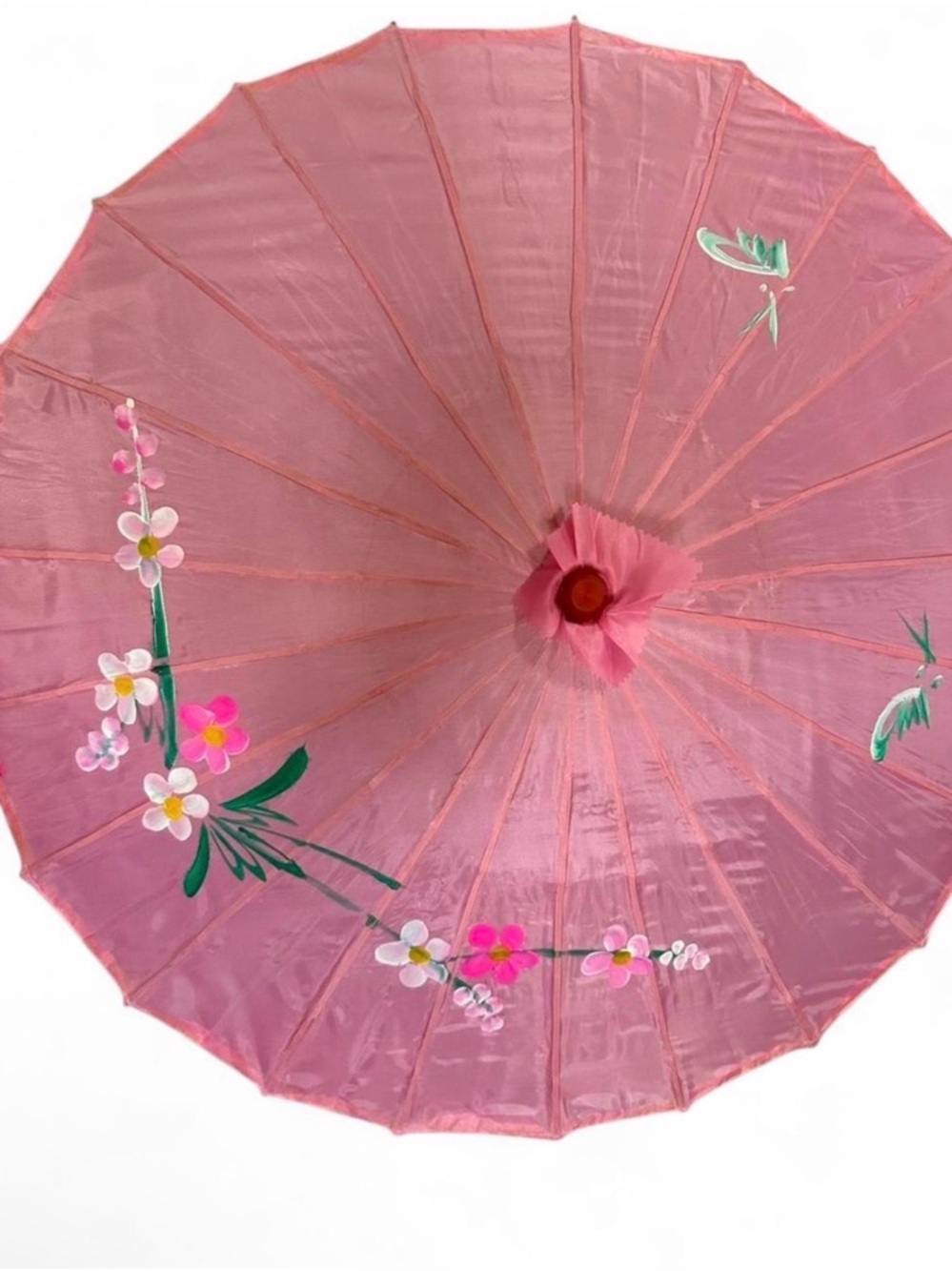 Pink Floral Print Parasol